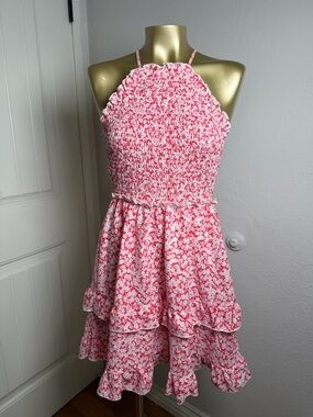 Altar'd State Red & White Floral Mini Dress S